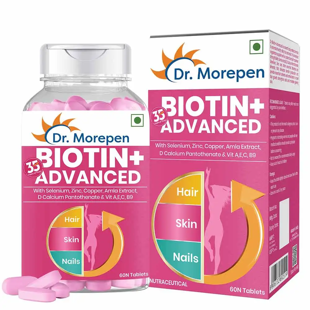 Dr. Morepen Biotin+ Advanced,  60 tablet(s)  Unflavoured