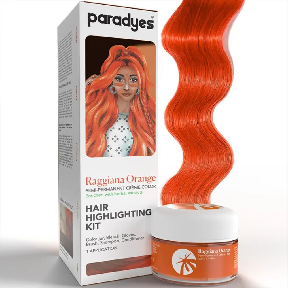 Paradyes Ammonia Free Semi-permanent Hair Color Highlighting Kit (Raggiana Orange)