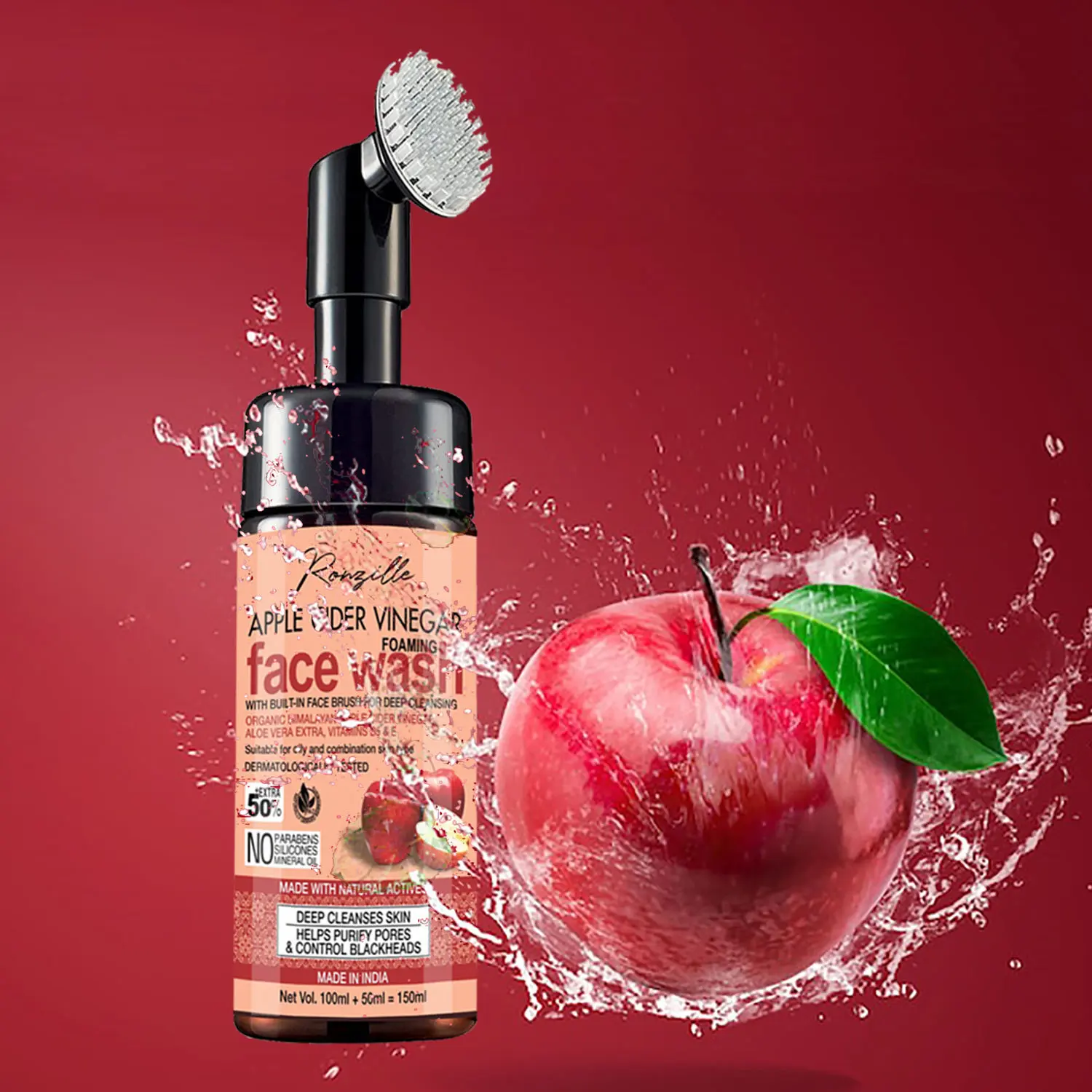 Ronzille Apple Cider Vinegar Foaming Face wash- No Parabens, No Sulphate Face Wash