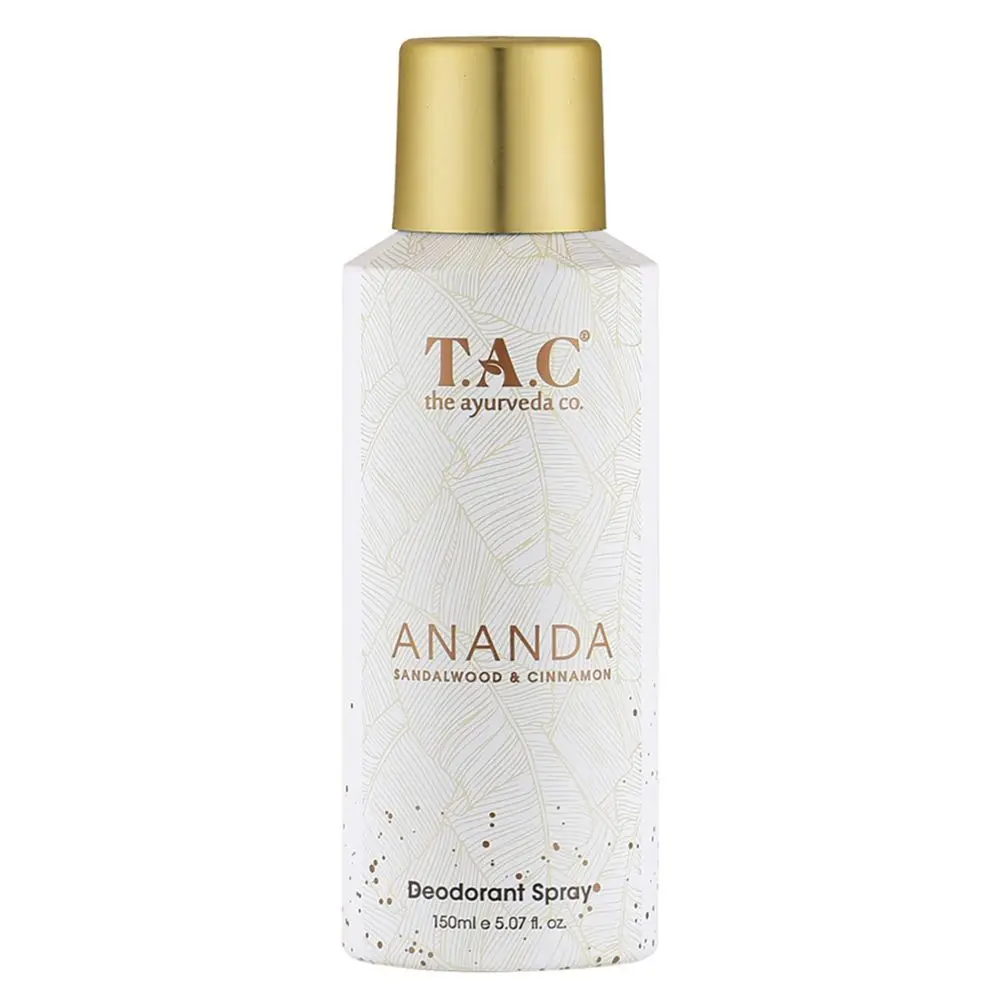 TAC - The Ayurveda Co Ananda Sandalwood & Cinnamon Deodorant Spray for Refreshing & Long Lasting Fragnance, 150ml