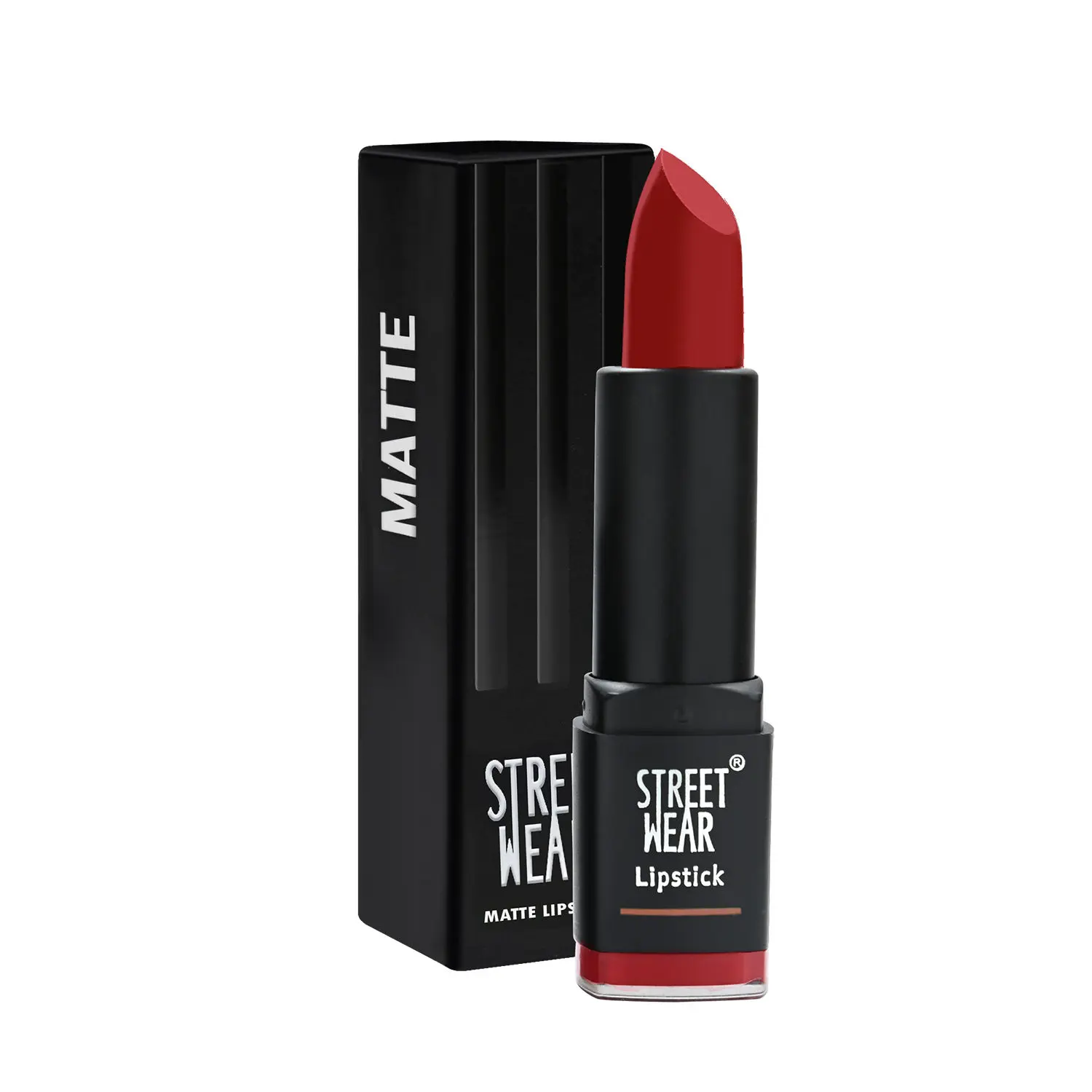 STREET WEAR® Matte Lipstick -SASSY ORANGE (Orange) - 4.2 gms -Longwear, Velvety texture, Fade-resistant, High Color payoff, Lightweight Matte Lipstick, Plant-based Canuuba wax, Paraben-free