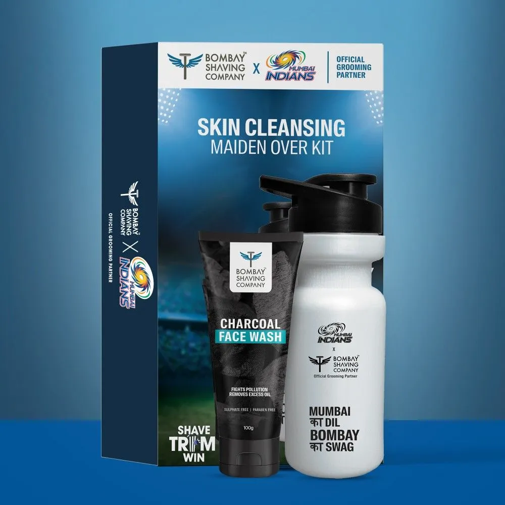 Bombay Shaving Company Skin Cleansing Maiden Over Kit - Charcoal Face Wash + Sipper