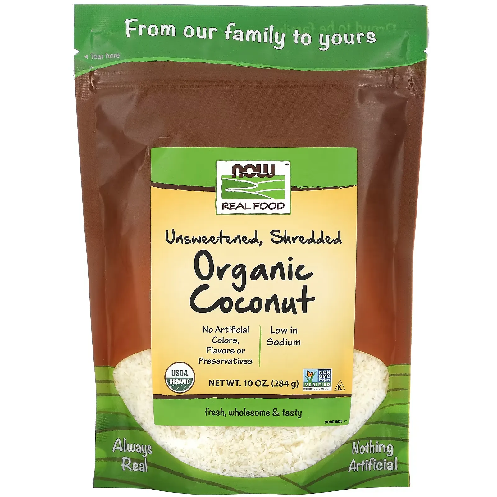 Real Food, Organic Coconut, Unsweetened, Shredded, 10 oz (284 g)