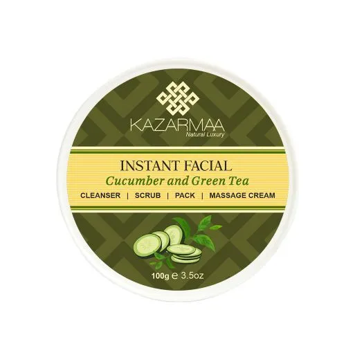 Kazarmaa Cucumber And Green Tea Instant Facial - All In One Facepack -no Paraben,silicone