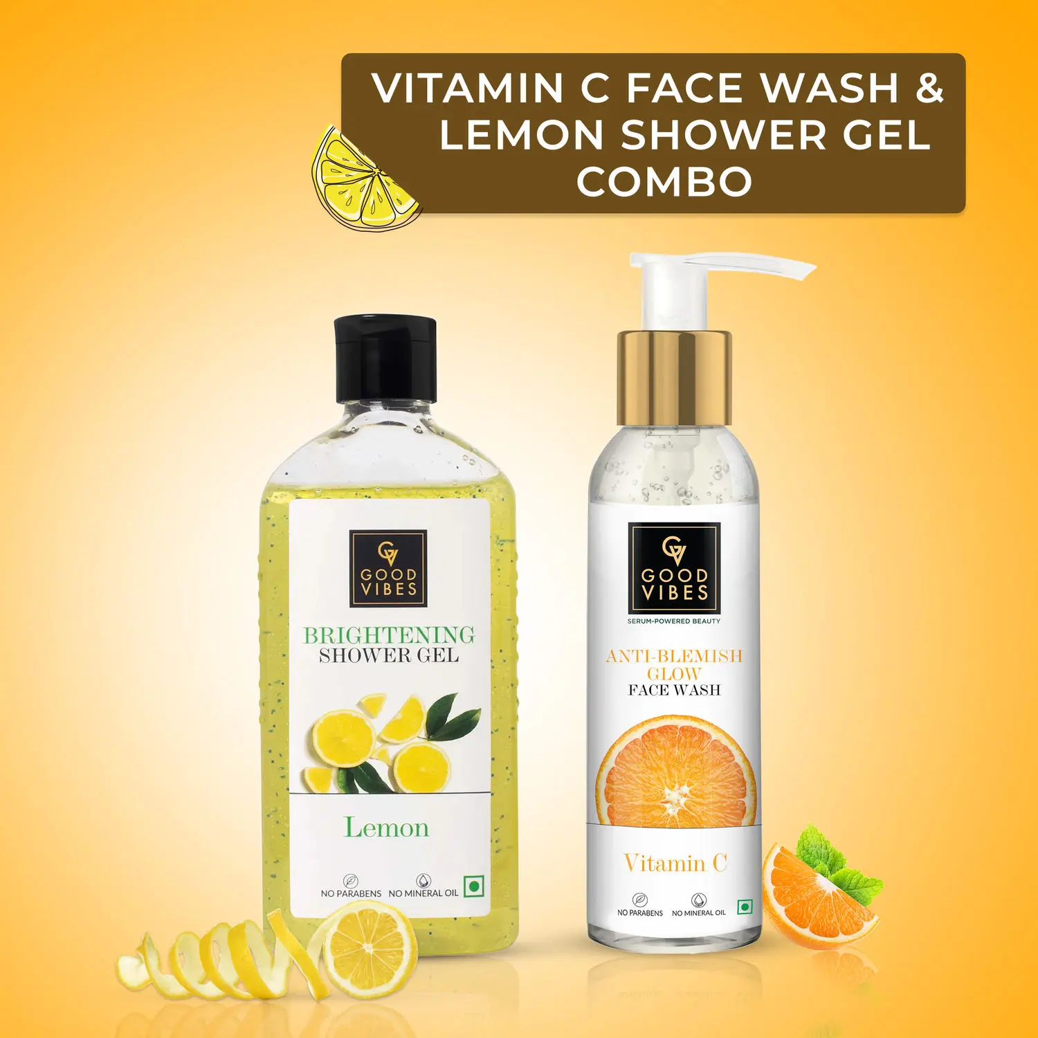 Good Vibes Brighten Up Your Skin Care Routine with Our Vitamin C Face Wash and Lemon Brightening Shower Gel Combo