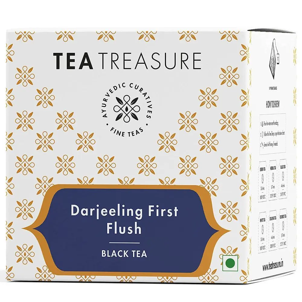 Tea Treasure Darjeeling First Flush Tea - 10 Pyramid Tea Bags