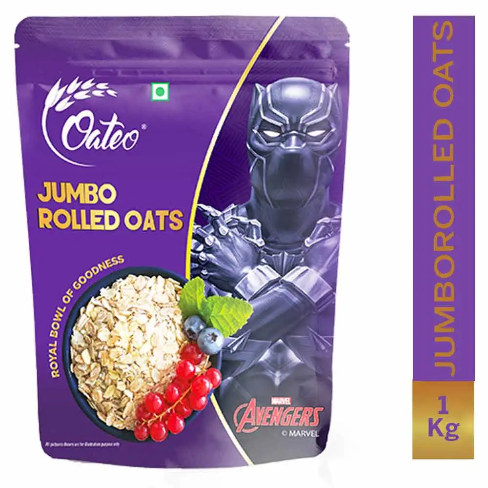 Oateo Jumbo Rolled Oats,  1 kg  Unflavoured