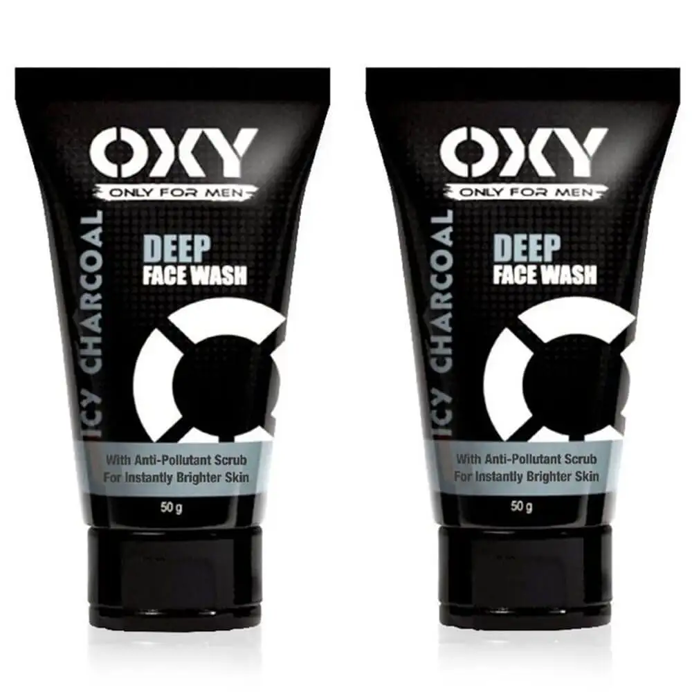 Oxy Icy Charcoal Deep Face Wash for Men Pack of 2,  50 g  for All Skin Types