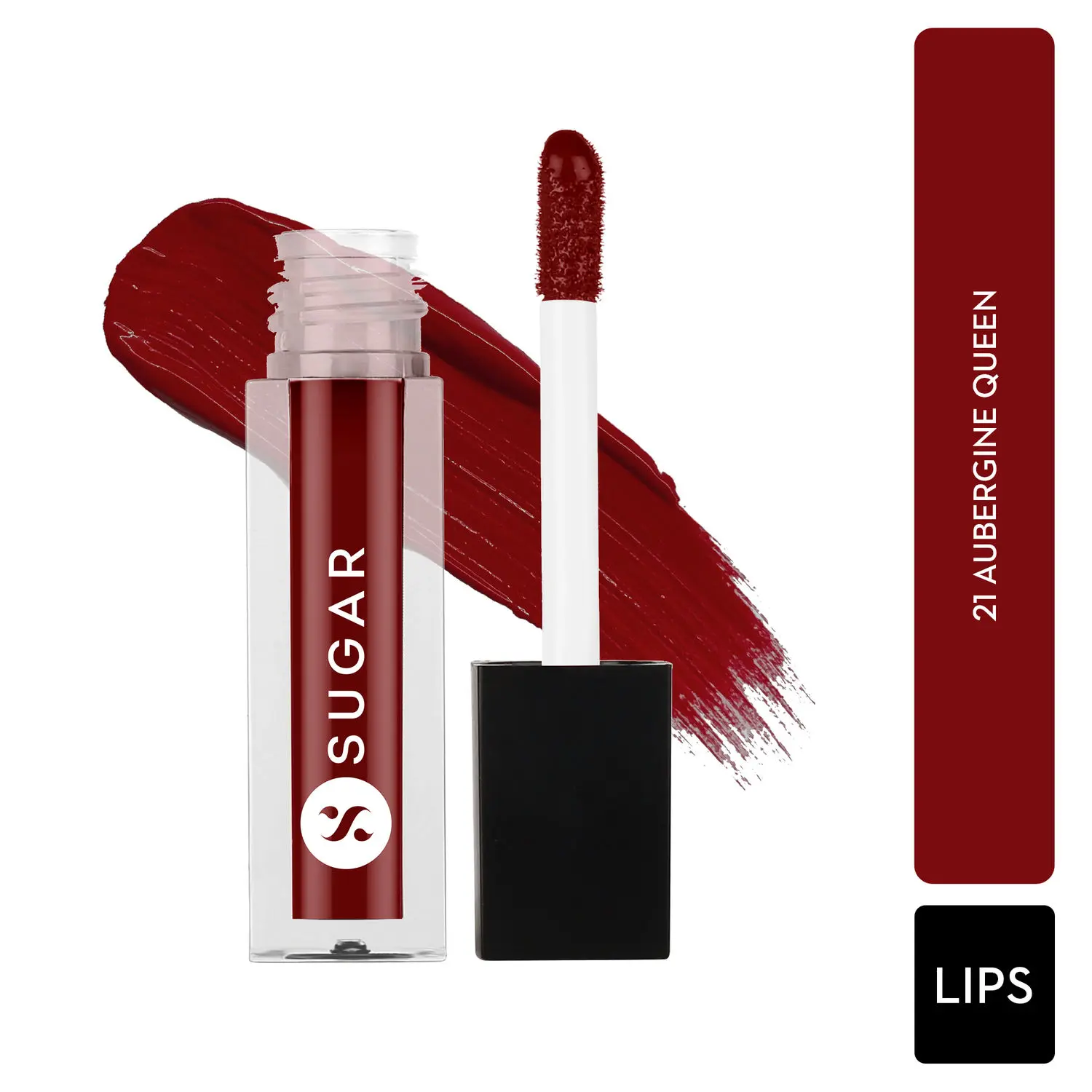 SUGAR Cosmetics - Smudge Me Not - Mini Liquid Lipstick - 21 Aubergine Queen - 1.1 ml - Ultra Matte Liquid Lipstick, Transferproof and Waterproof, Lasts Up to 12 hours