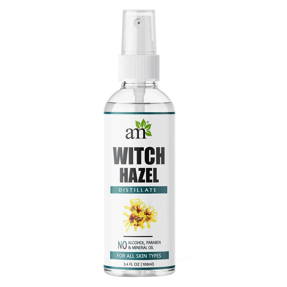 AromaMusk 100% Pure & Natural Premium Witch Hazel Distillate Toner and Astringent