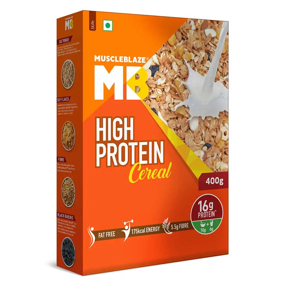 MuscleBlaze High Protein Cereal,  0.4 kg  Unflavoured