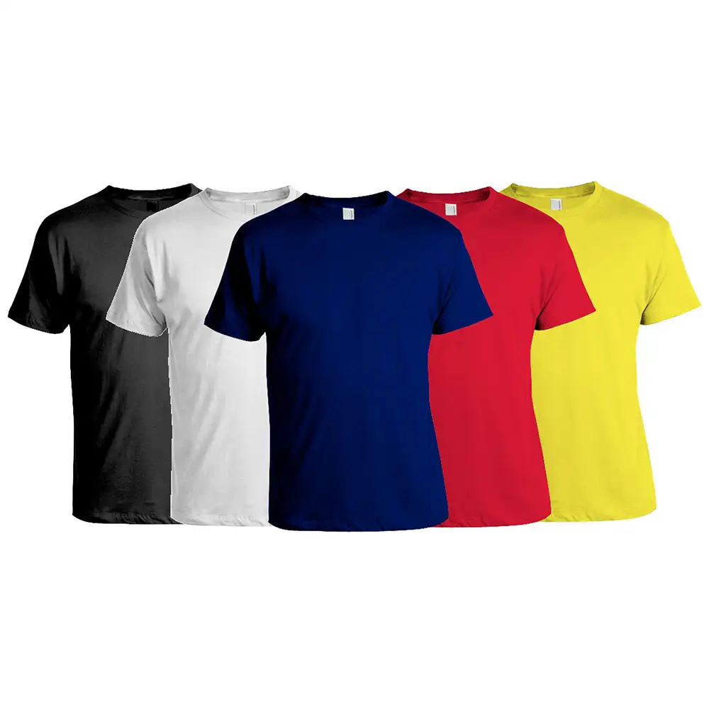 Gym Brute 5 T-Shirt Combo,  White,Blue,Black,Yellow,Red  Large