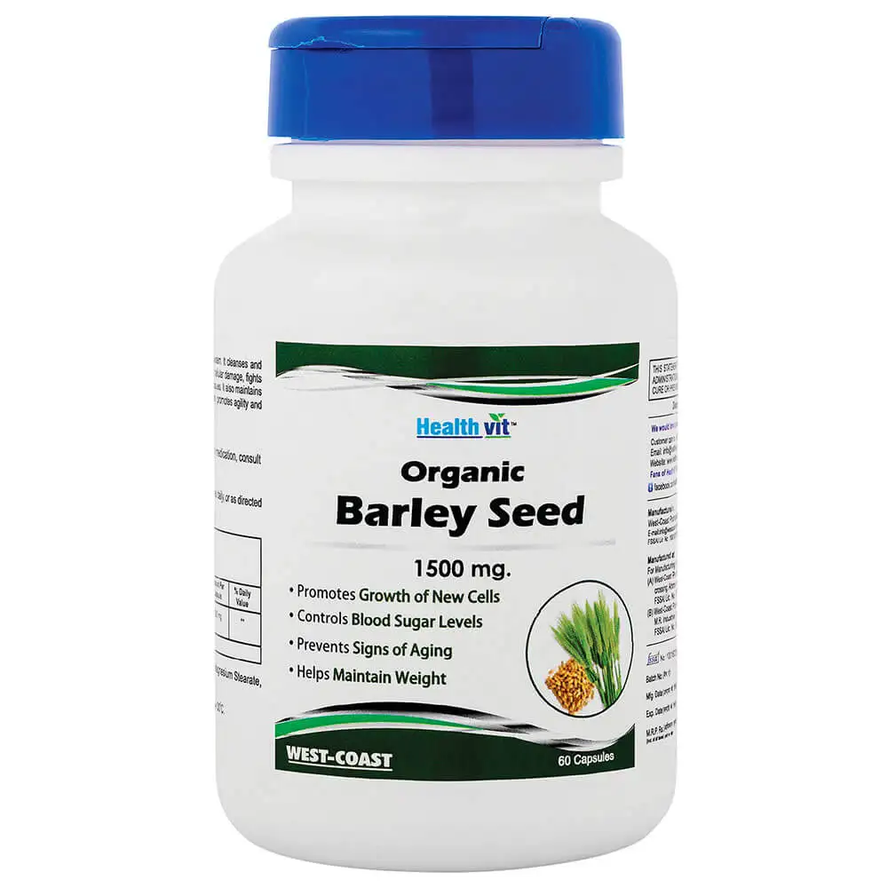 Healthvit Organic Barley Seed 1500 mg,  60 capsules  Unflavoured