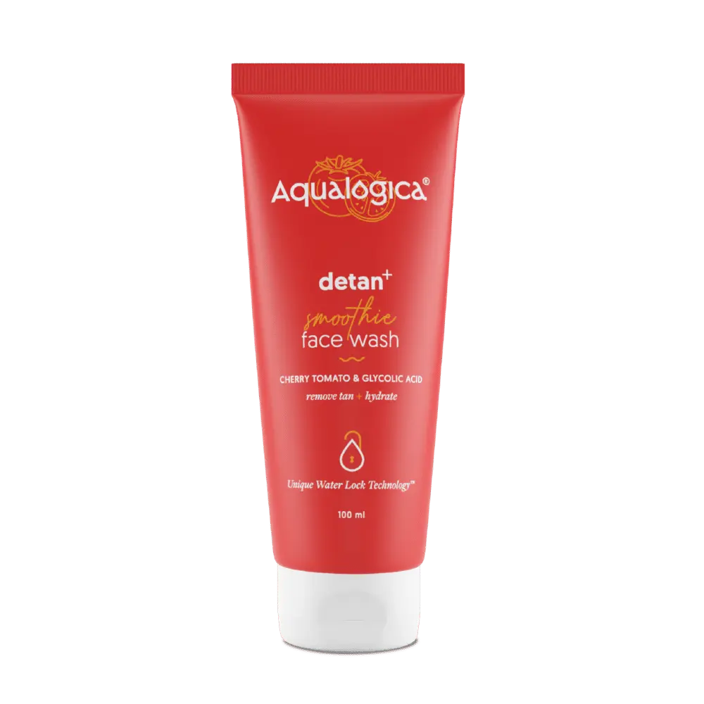 Aqualogica Detan+ Smoothie Face Wash with Cherry Tomato & Glycolic Acid for Tan Removal - 100ml