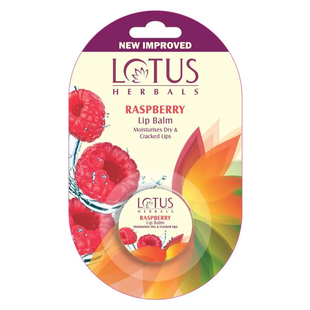 Lotus Herbals Lip Balm - Raspberry | For Dry & Cracked Lips | 5g