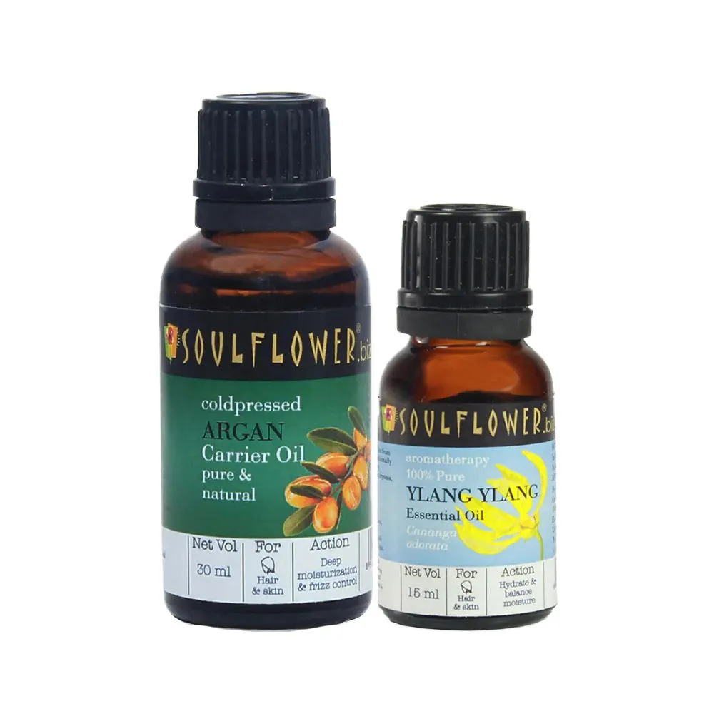 Soulflower Argan Carrier Oil & Ylang Ylang Essential Oil Combo