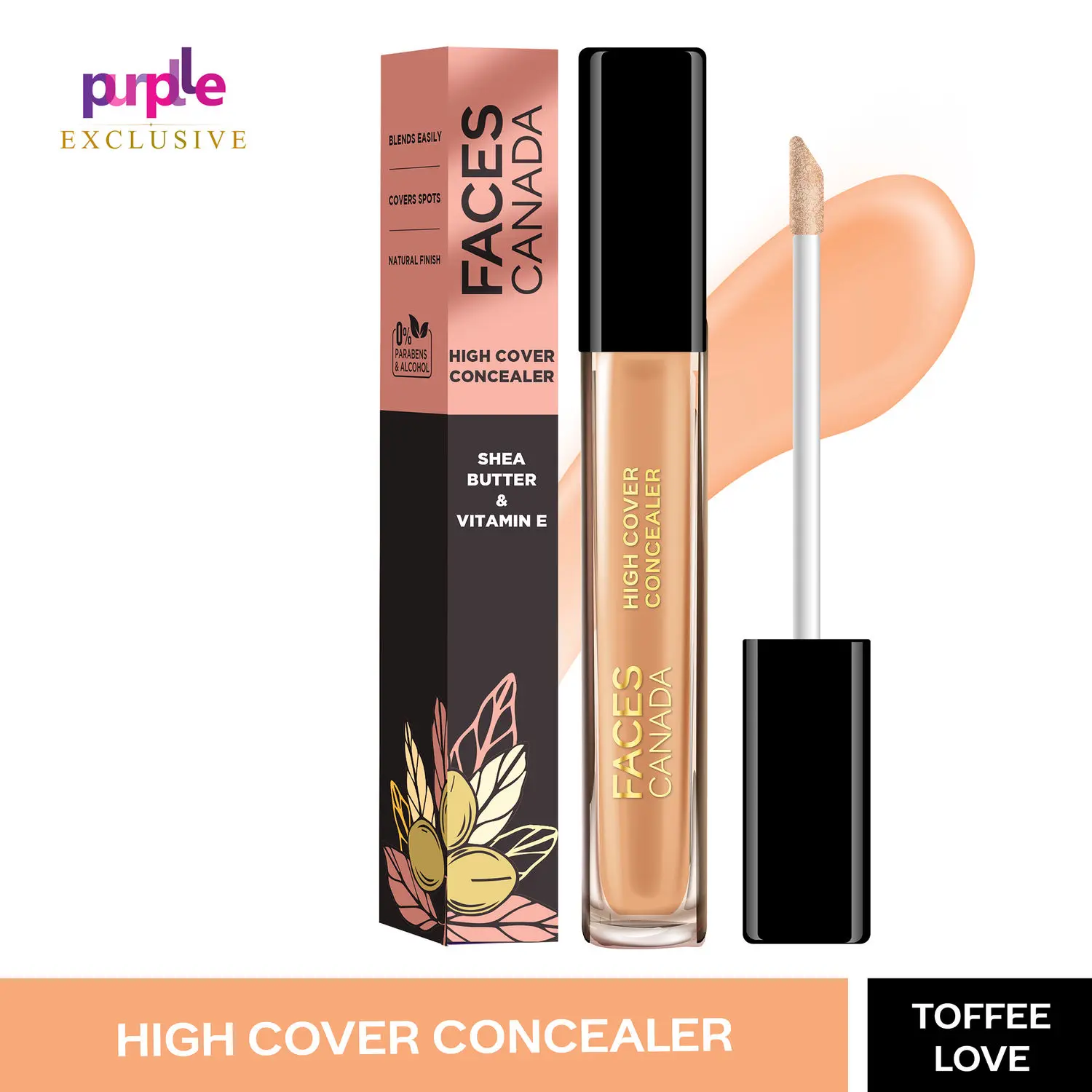 Faces Canada High Cover Concealer I Natural Finish I Covers Hyperpigmentation & Fine Lines Toffee Love 04 (4 ml) - Exclusively on Purplle