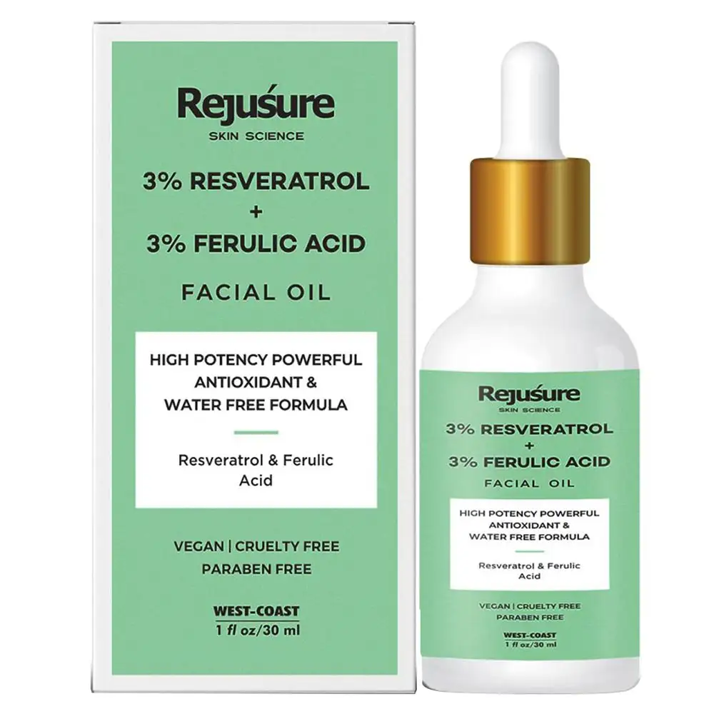 Rejusure Resveratrol & Ferulic Acid Facial Oil,  30 ml  for Oily Skin