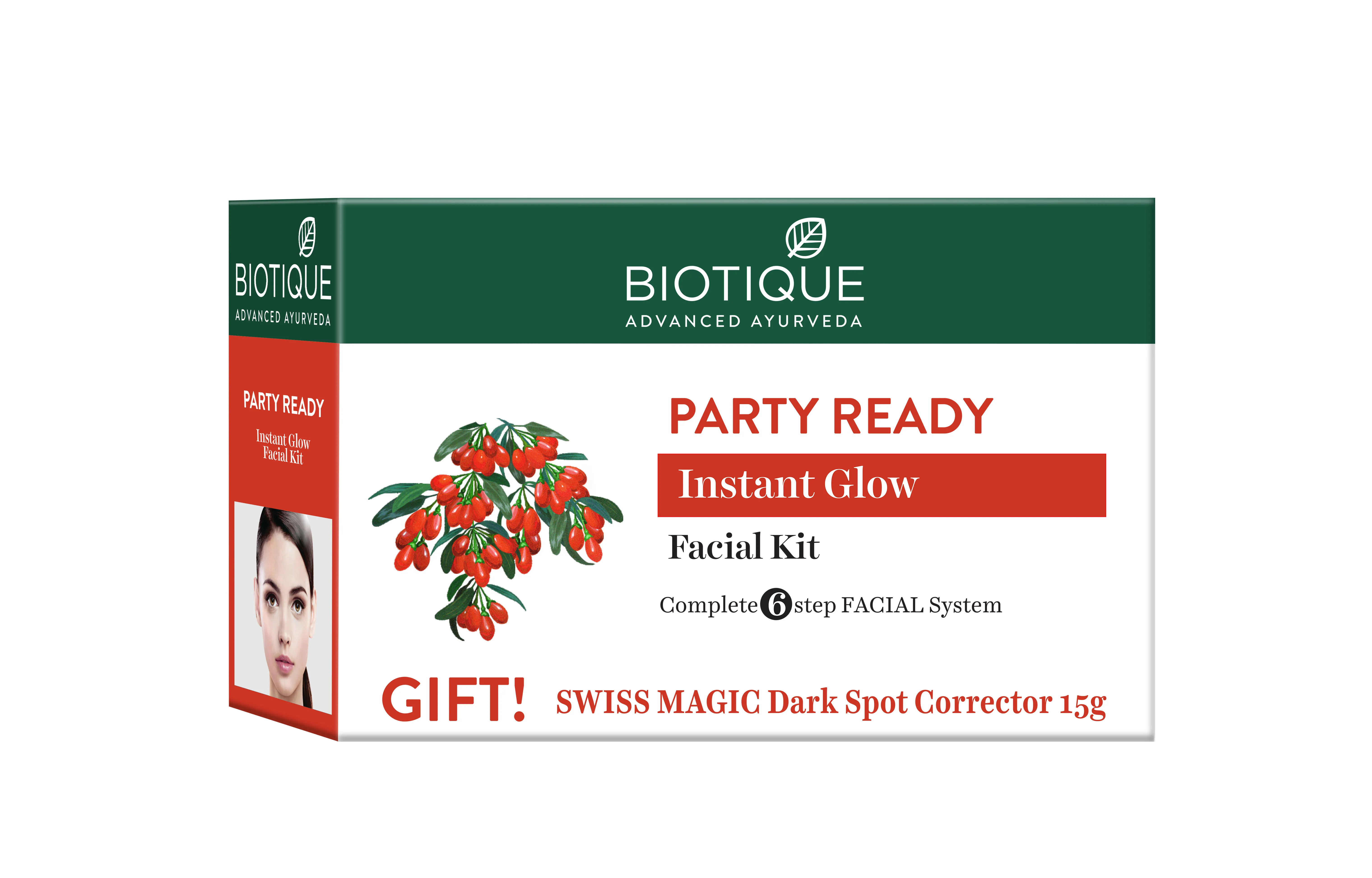 Biotique Party Ready Instant Glow Facial Kit with Swiss Magic Dark Spot Corrector