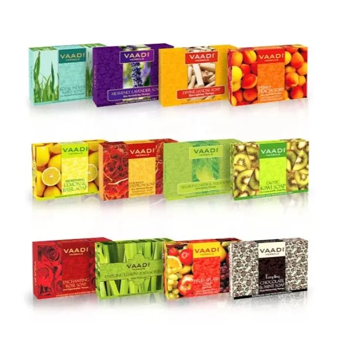 Vaadi Herbals Assorted Pack of 12 Luxurious Handmade Herbal Soaps (75 g x 12)