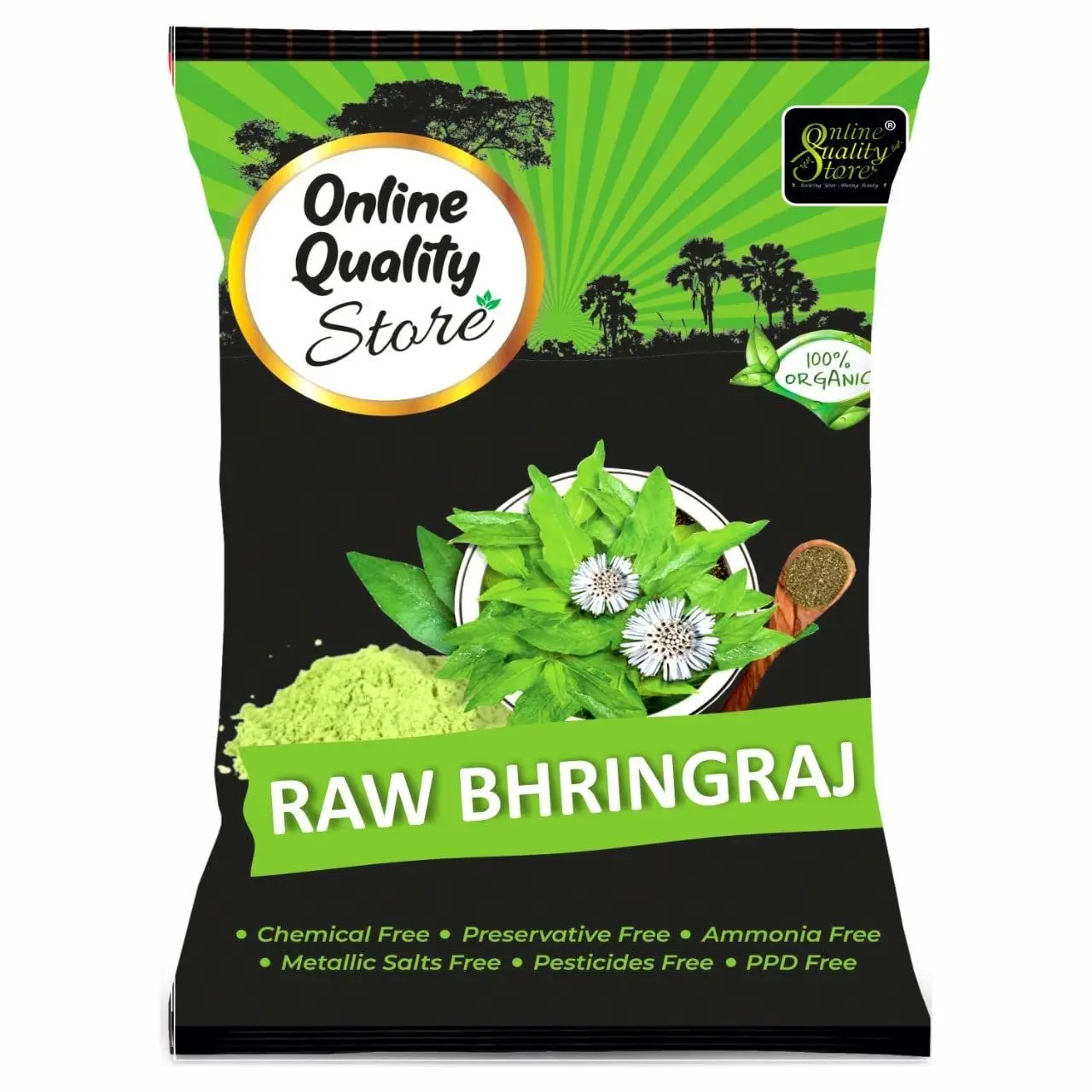 Online Quality Store Raw Bringaraj_200g | Bringraj Dry Leaves Powder | Bhringraj Leaves | Bhangra - Eclipta Alba | False Daisy | Keshraj Ayurvedic Hair Masks and Hair Products{Raw_bhringraj_200gm}