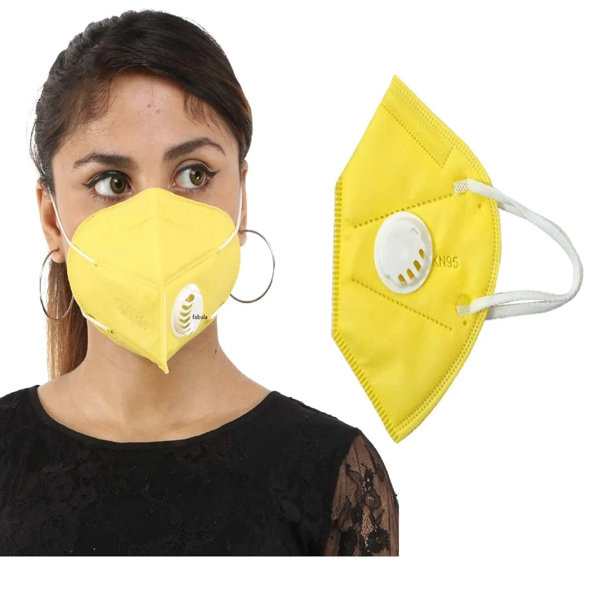 OOMPH Pack of 1 Anti-Pollution Reusable 5 Layer Mask - Yellow