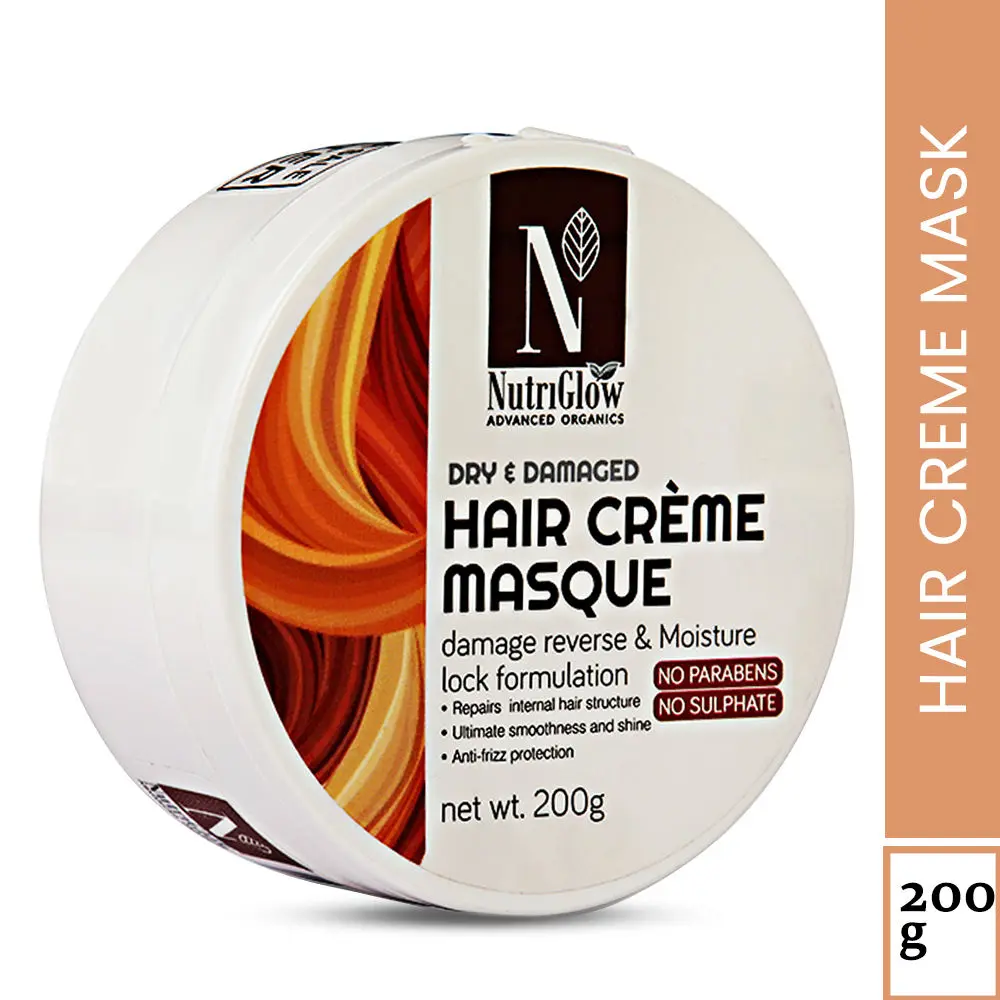 NutriGlow Advanced Organics Dry & Damage Repair Hair Creme Masque For Damage Reverse, 200gm