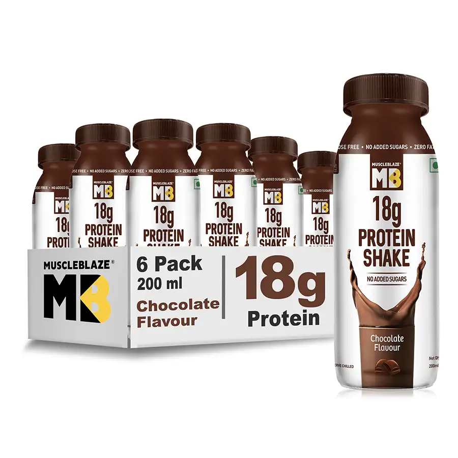 MuscleBlaze 18g Protein Shake (No Added Sugar) OP,  6 Piece(s)/Pack  Chocolate