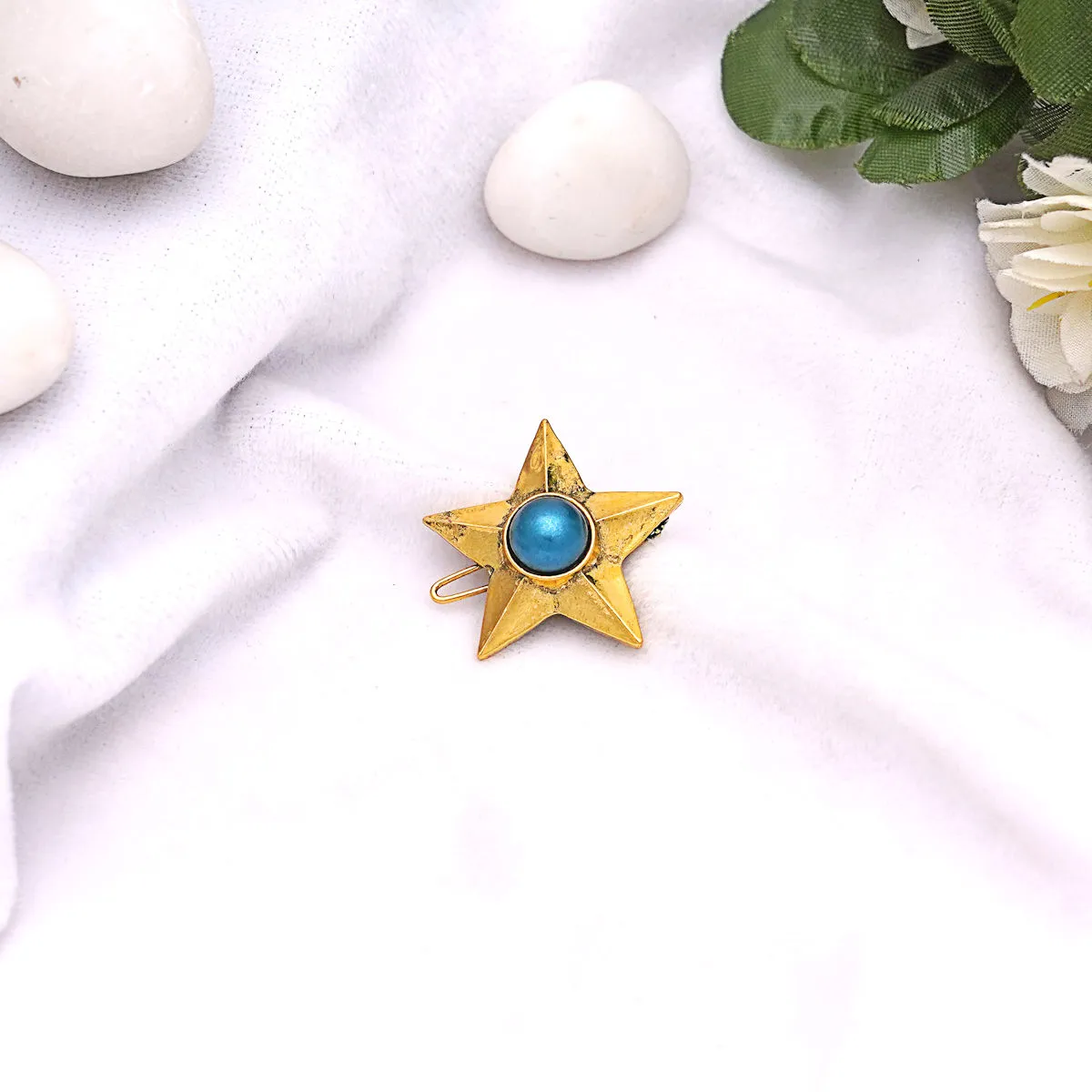 Ferosh Gold-Blue Star Hairclip