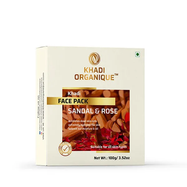 Khadi Organique Sandal & Rose Face Pack Exfoliate Dead Skin Cells