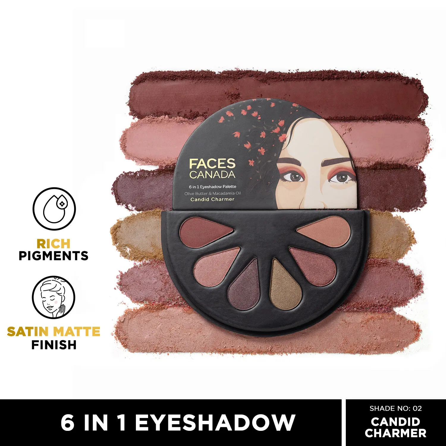 Faces Canada 6 in 1 Eyeshadow Palette Candid Charmer 02 6g