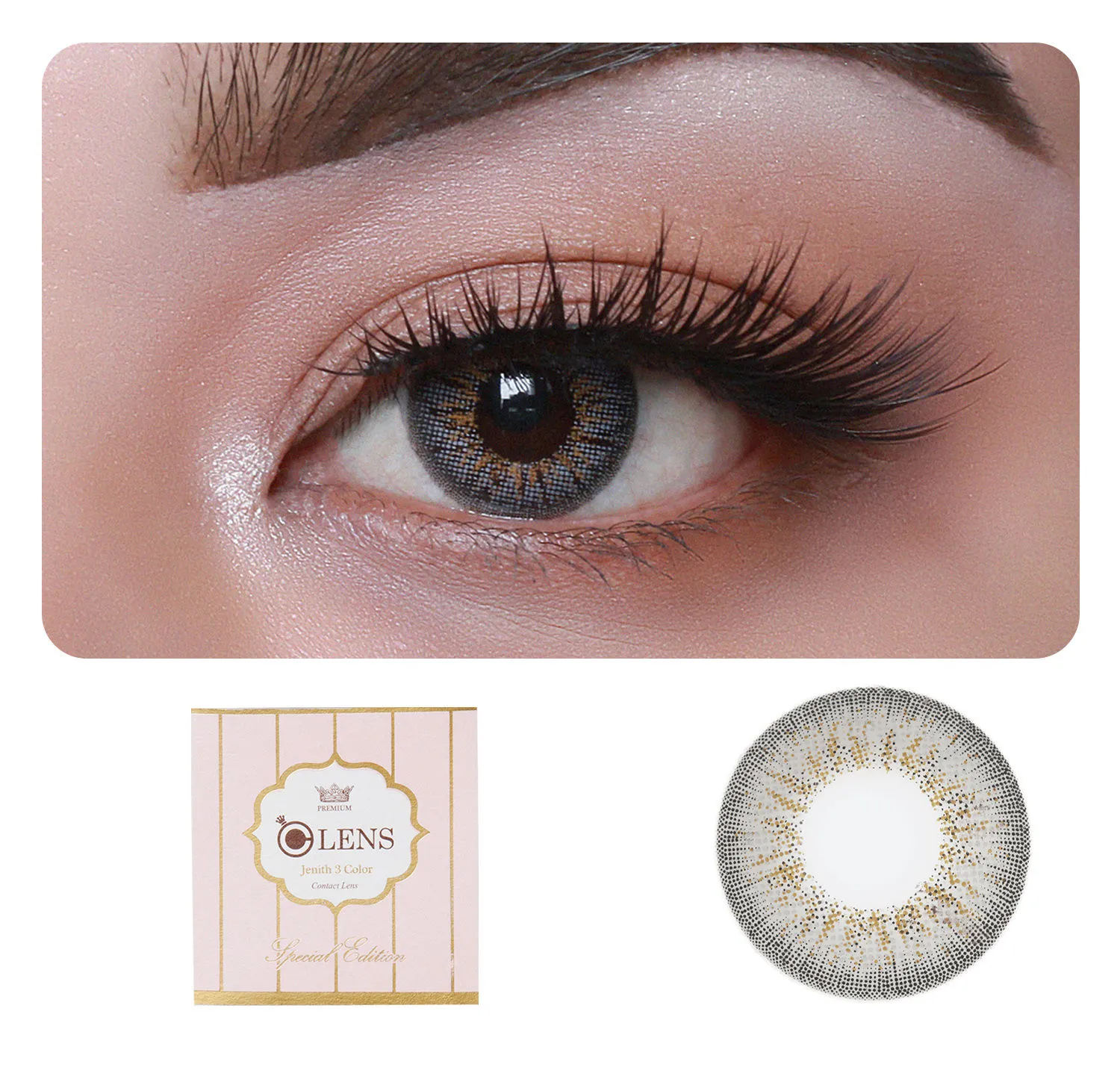 O-Lens Jenith 6Month Coloured Contact Lenses - Natural Grey (0.00)