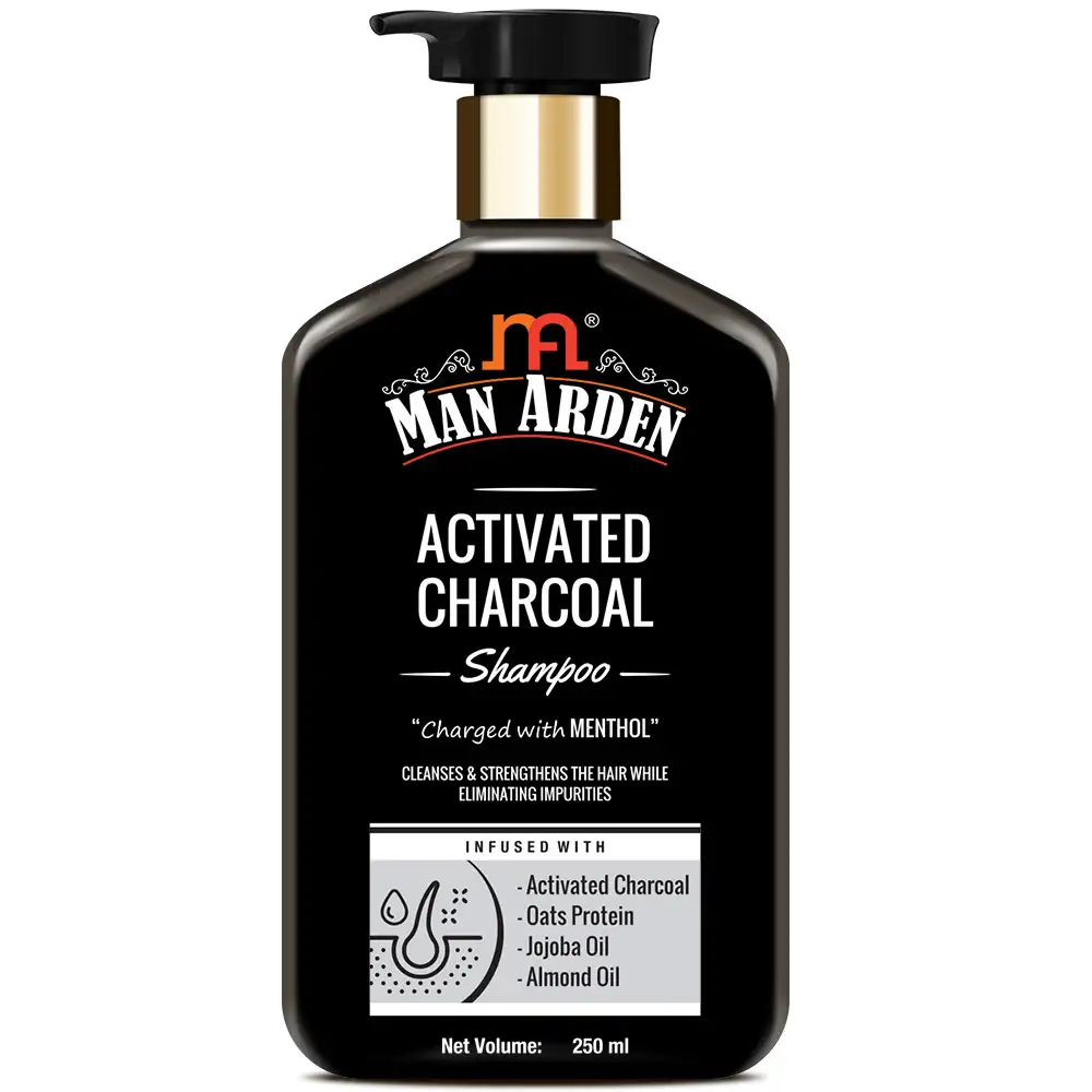 Man Arden Activated Charcoal Shampoo,  250 ml  Gentle Detox Smooth & Shine