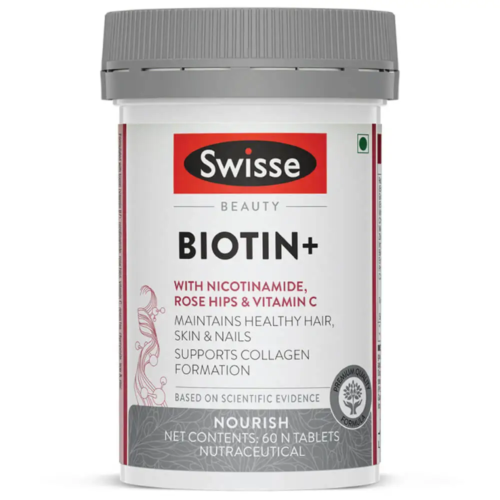 Swisse Biotin+ with Nicotinamide Rose Hips & Vitamin C,  60 tablet(s)  Unflavoured