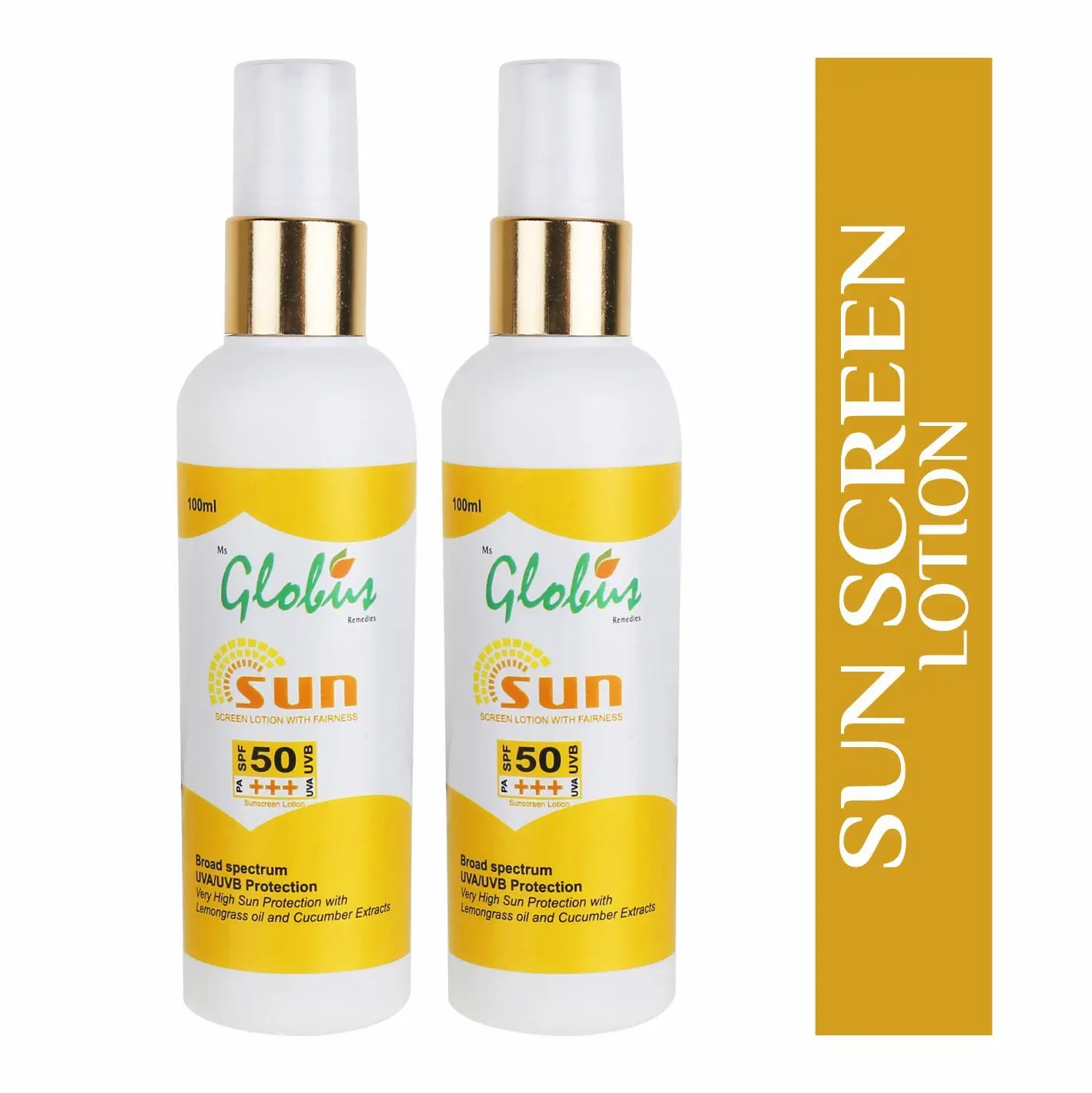 Globus Ayurvedic Sunscreen Lotion Spf 50 Pa+++ 100 ml (Pack Of 2)