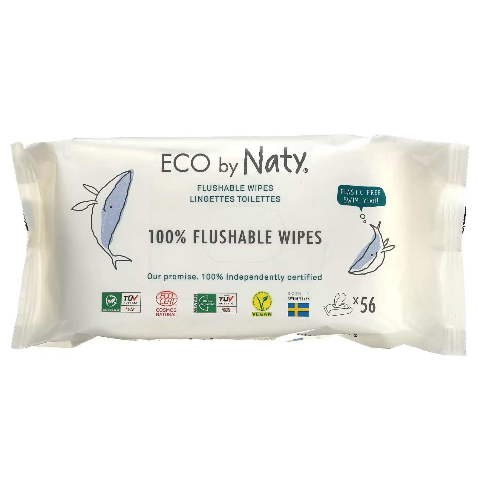 Flushable Wipes, 56 Wipes