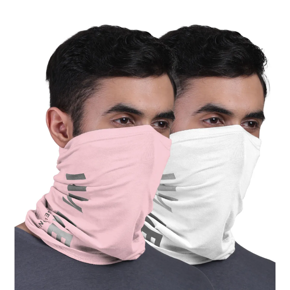 FREECULTR Unisex Printed Bamboo Bandana Anti Microbial Multipurpose Cloth Face Mask (pack Of 2)