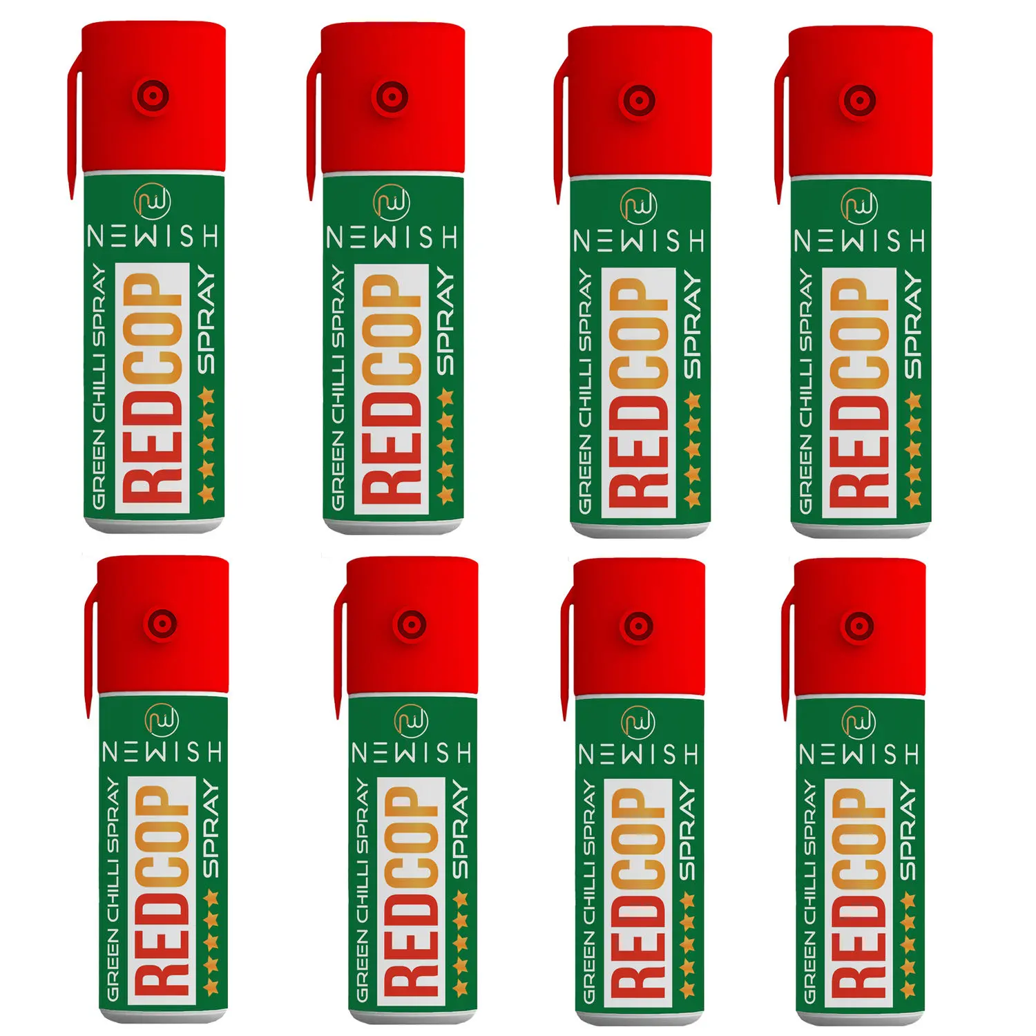 Newish Powerful Self Defence Green Chilli Pepper Spray For Protection & Safety (Pack of 8) For Men & Women 55ml / 35gms