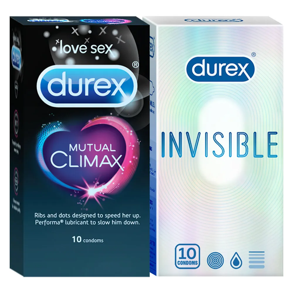 Durex Mutual Climax Condoms & Super Ultra Thin Invisible Condoms for Extra Pleasure