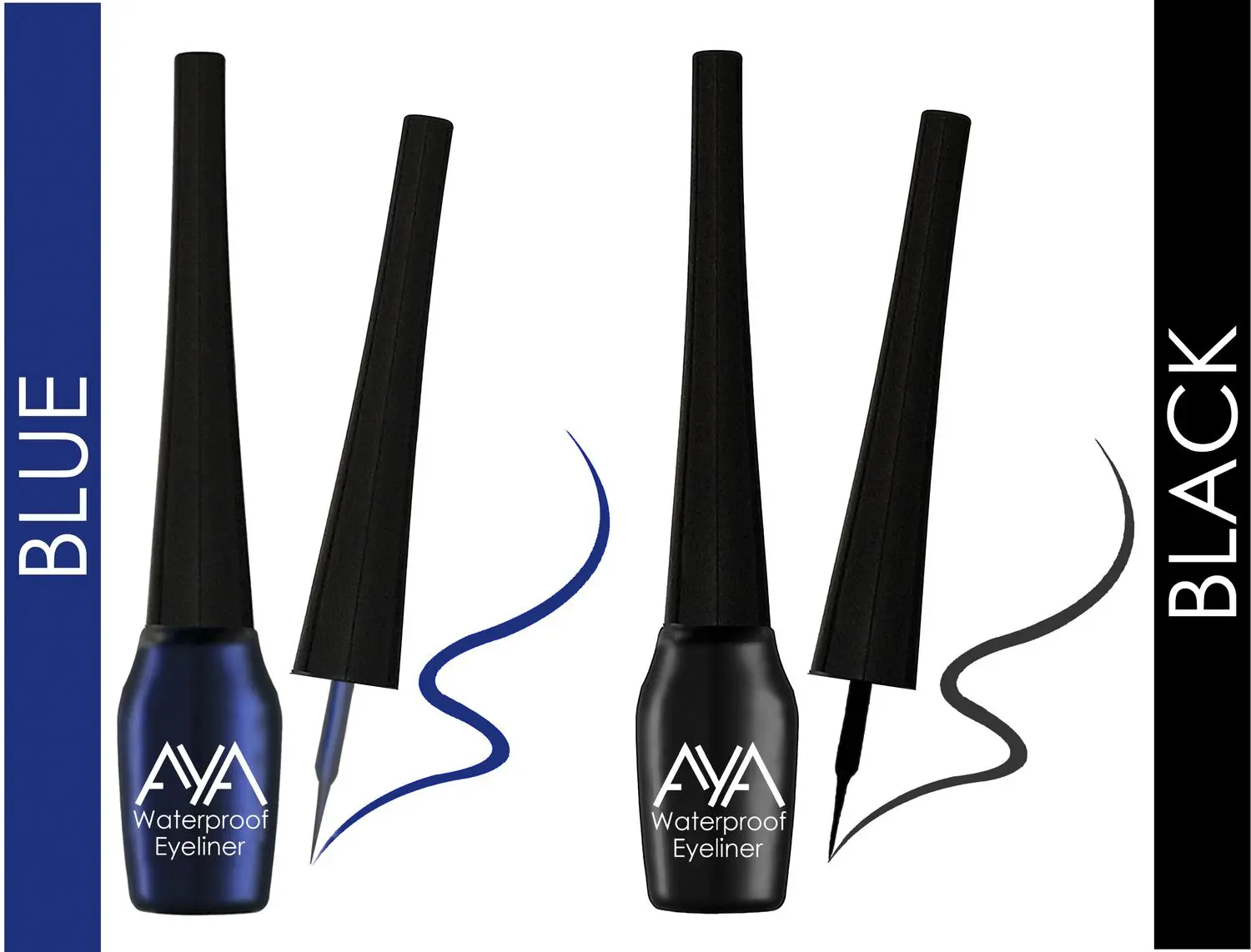 AYA Waterproof Eyeliner, Set of 2 (Black and Blue)