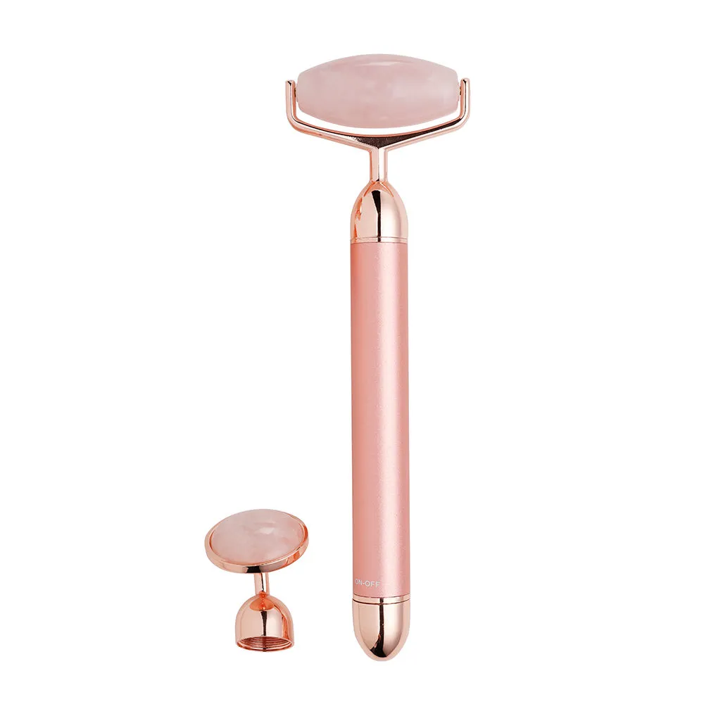 Skinn and You Vibrating and Sculpting Rose Gold Pink Quartz Roller