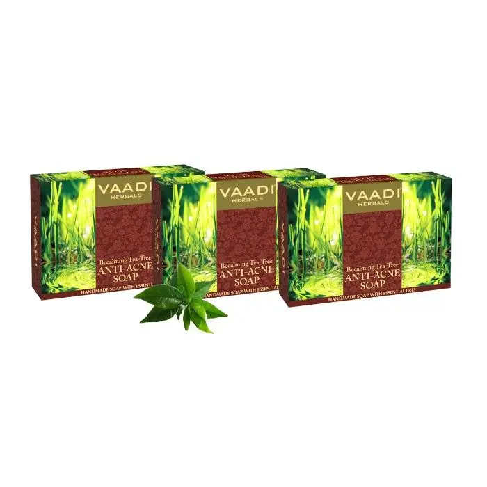 Vaadi Herbals Becalming Tea Tree Soap Anti-Acne Soap (75 g) (Pack of 3)