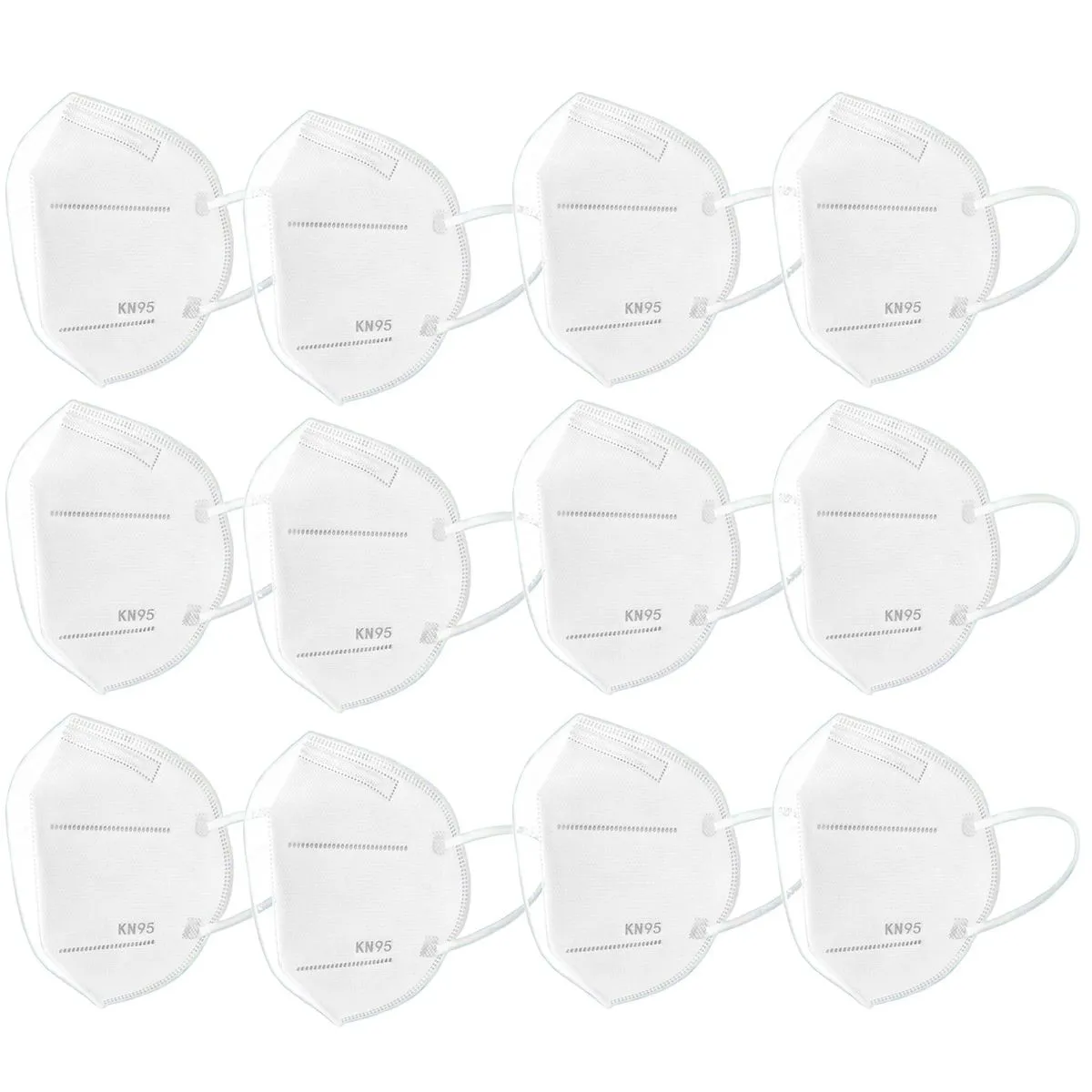 Fabula Pack Of 12 Kn95/N95 Anti-Pollution Reusable 5-Layer Mask (White )