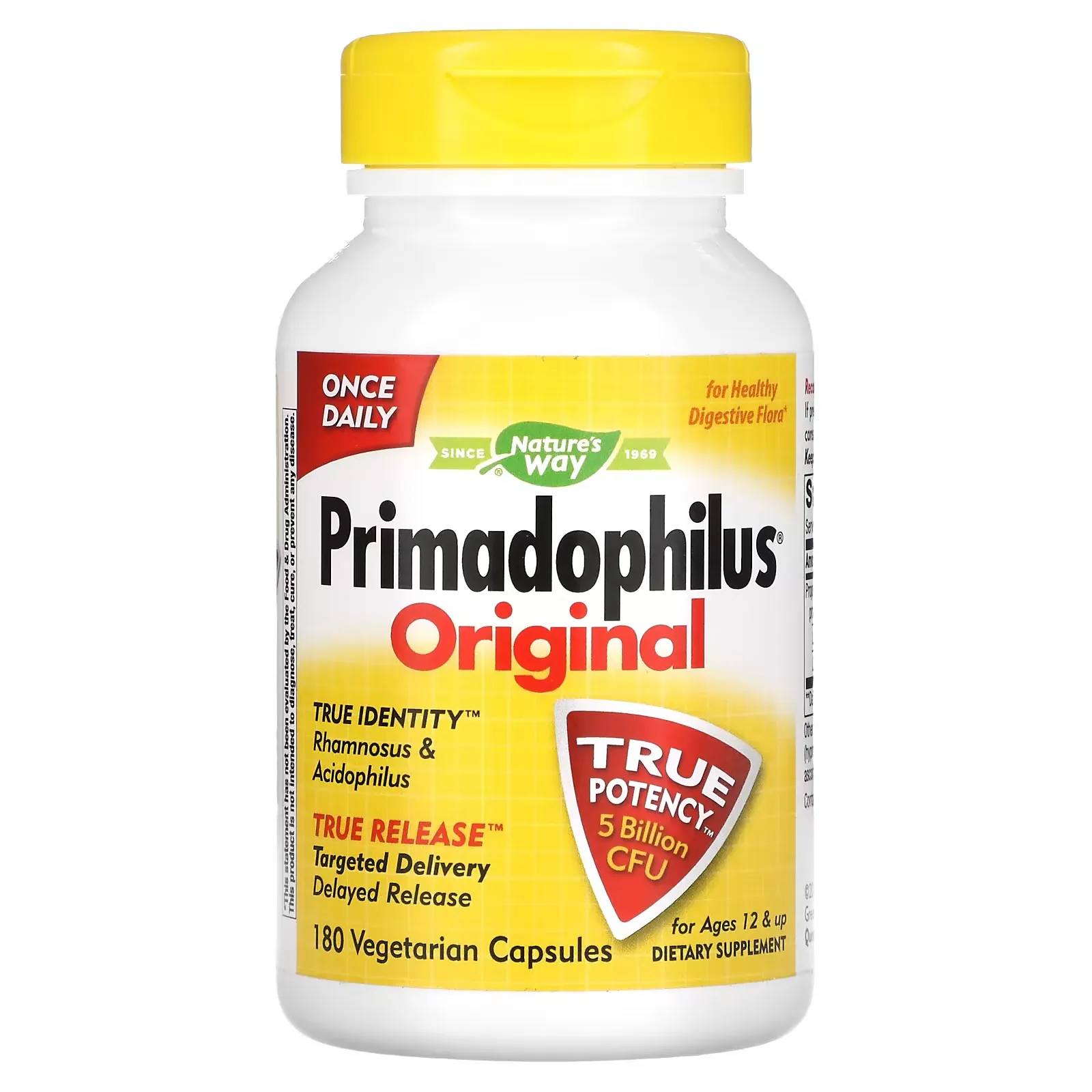 Primadophilus, Original, Ages 12 & Up, 5 Billion CFU, 180 Vegetarian Capsules