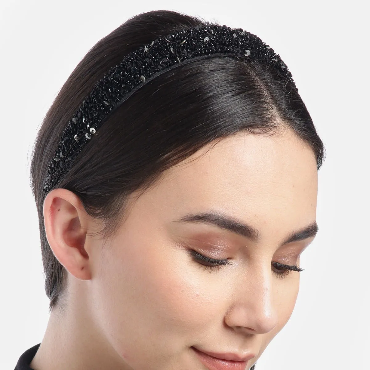 Blueberry Black Sequins Embellished Hair Band