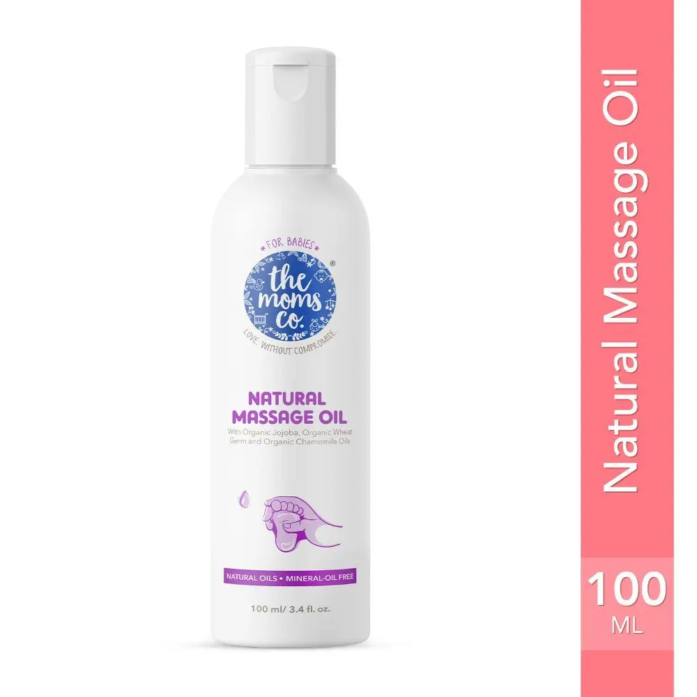 The Moms Co. Natural Baby Massage Oil with 10 Oils - Sesame Oil, Avocado, Organic Almond, Organic Jojoba, Organic Chamomile - 200 ml Clinically Tested for Safety. Hypoallergenic, Mild & Gentle.