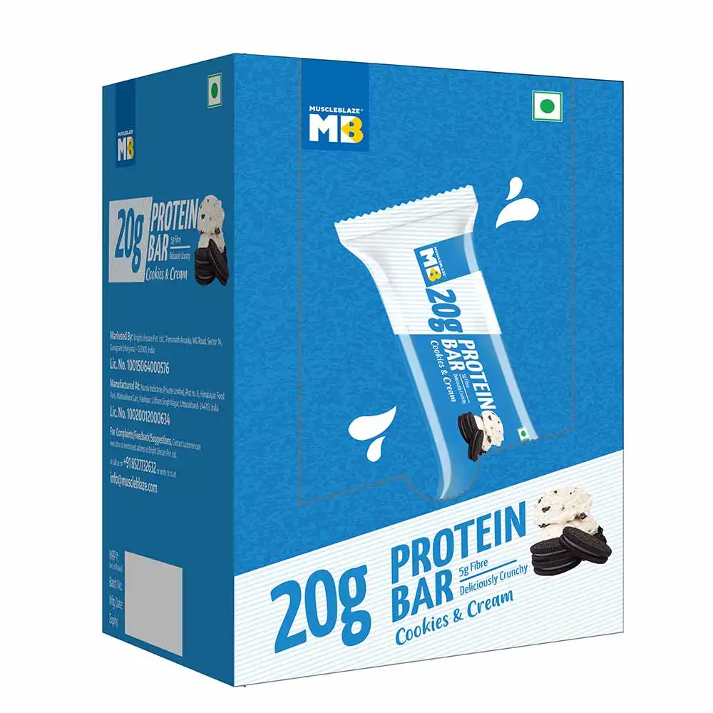 MuscleBlaze Protein Bar (20 gm Protein),  6 bar(s)  Cookies & Cream