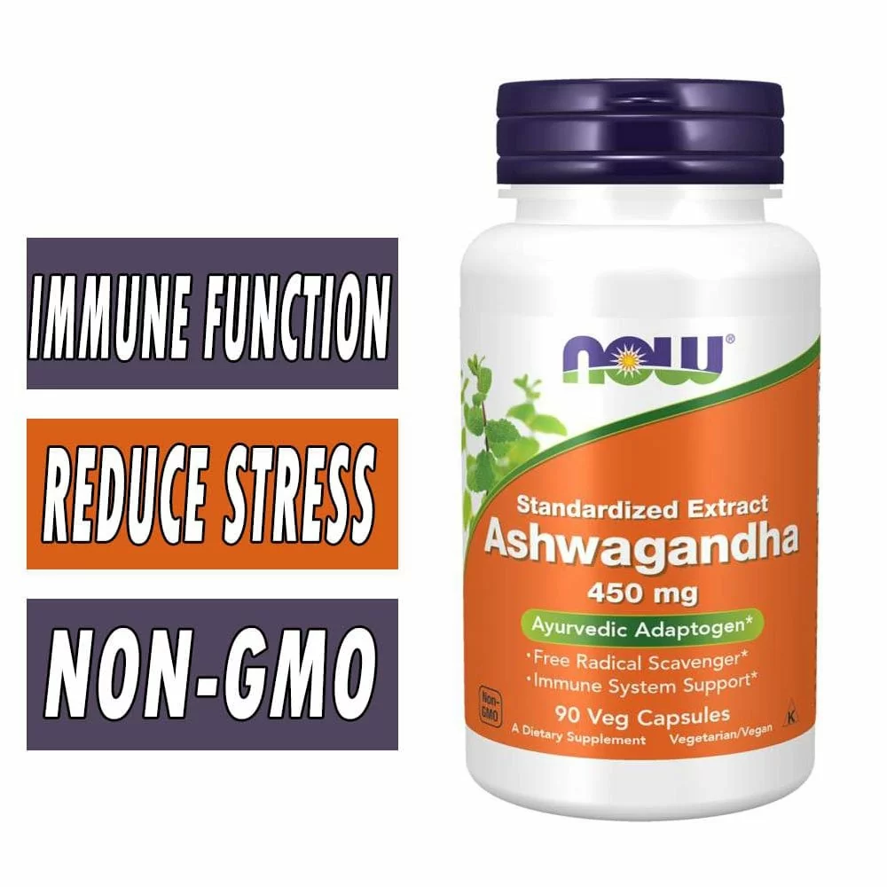 NOW Ashwagandha Extract - 450 mg - 90 Veg Capsules