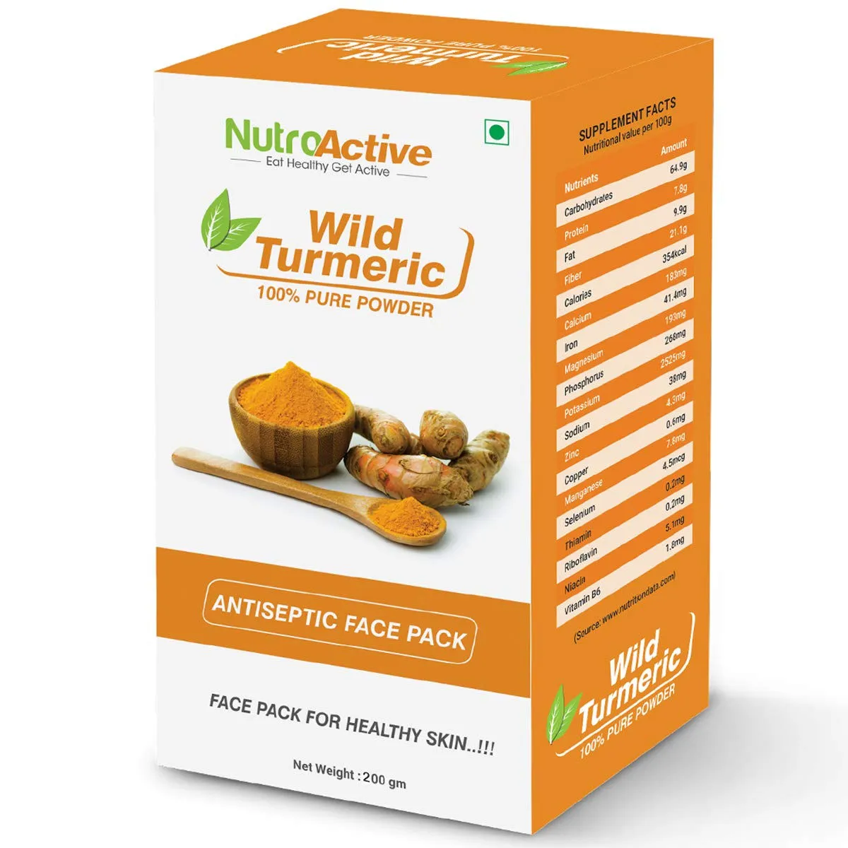 NutroActive Wild Turmeric Powder Antiseptic Face Pack