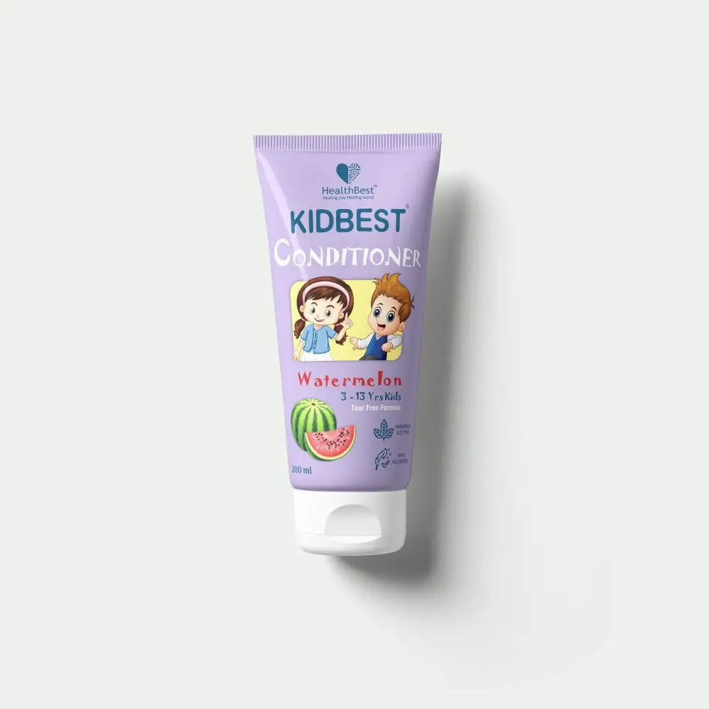 HealthBest Kidbest Conditioner for Kids | Nourishing Hair | Hair Smoothing | Tear, Paraben, SLS free | Watermelon Flavor | 200ml
